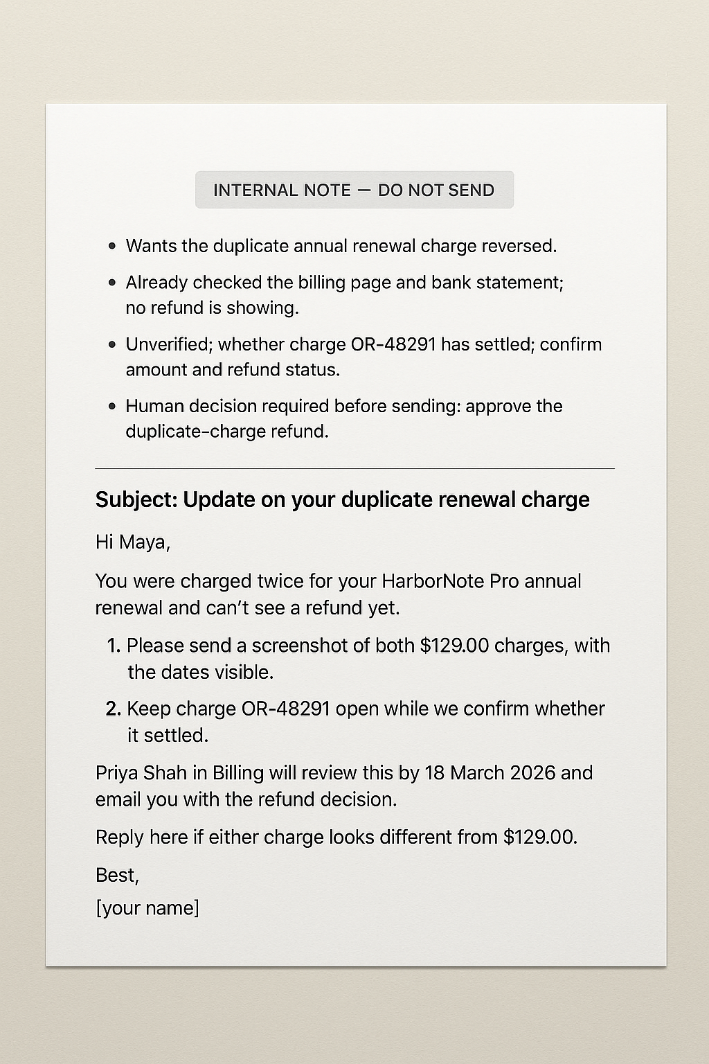 Support Reply Writer