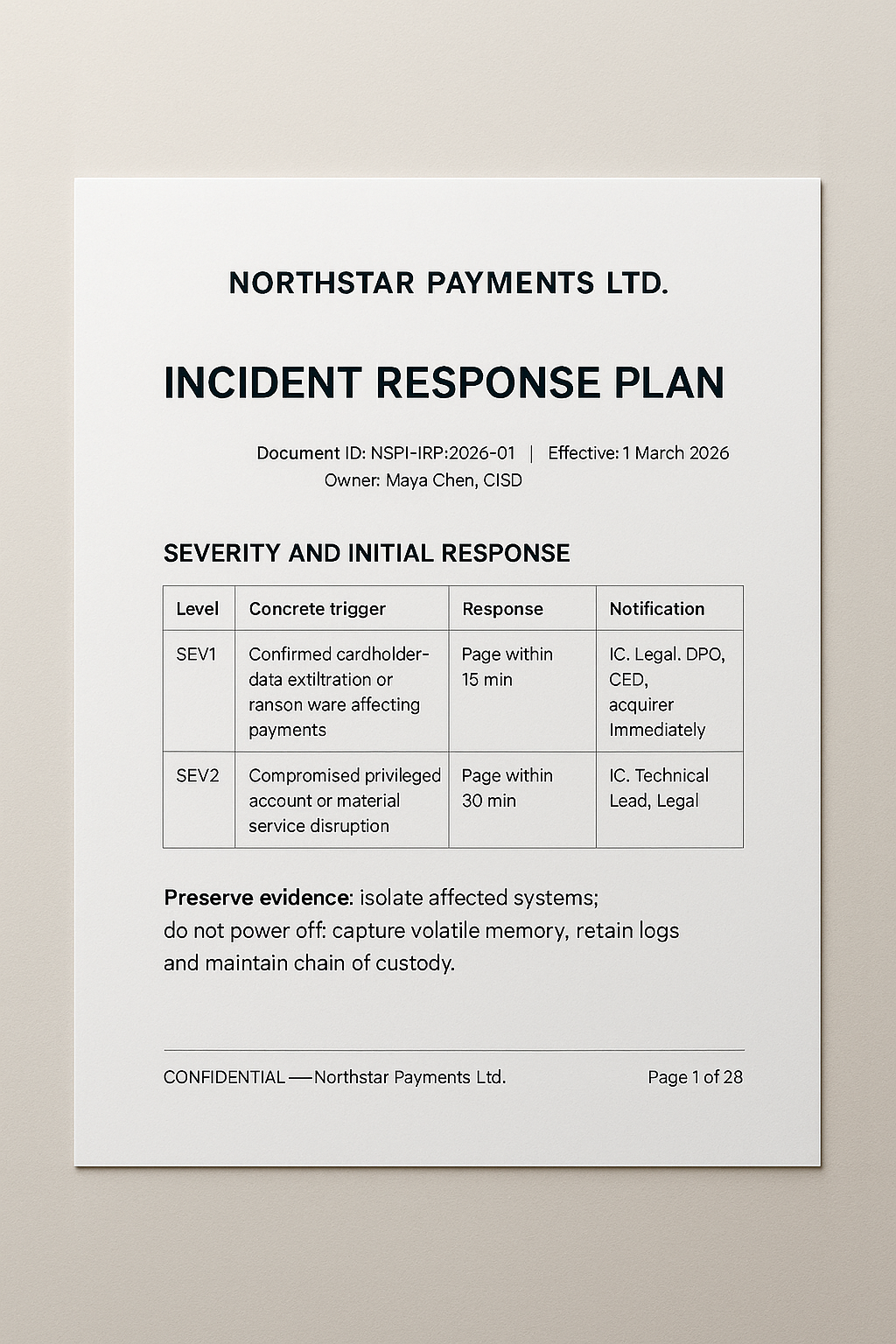 Incident Response Plan Builder