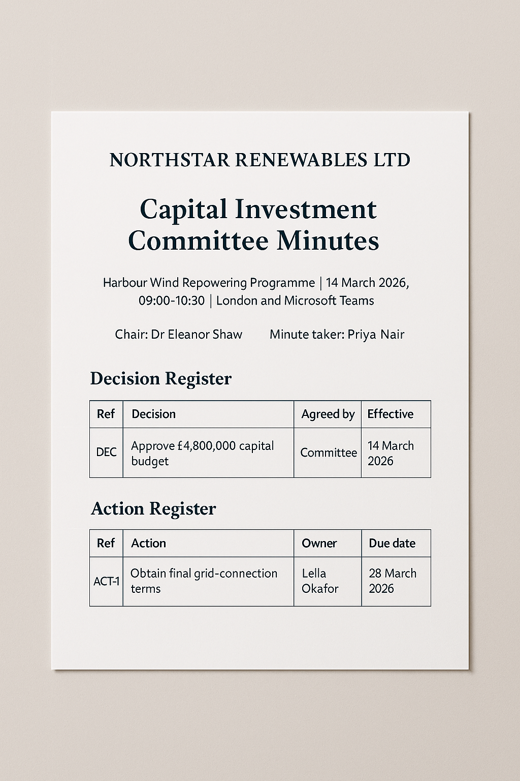 Meeting Minutes Writer