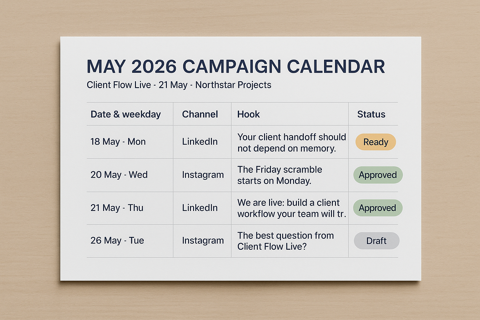 Social Calendar Planner