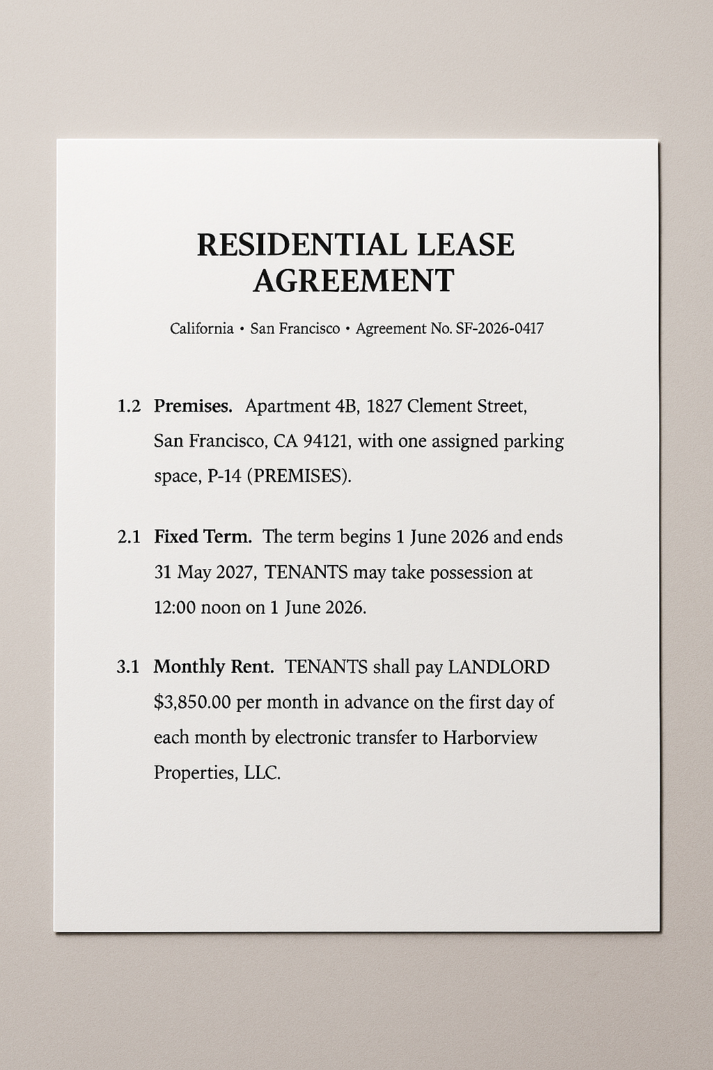 Rental Agreement Drafter