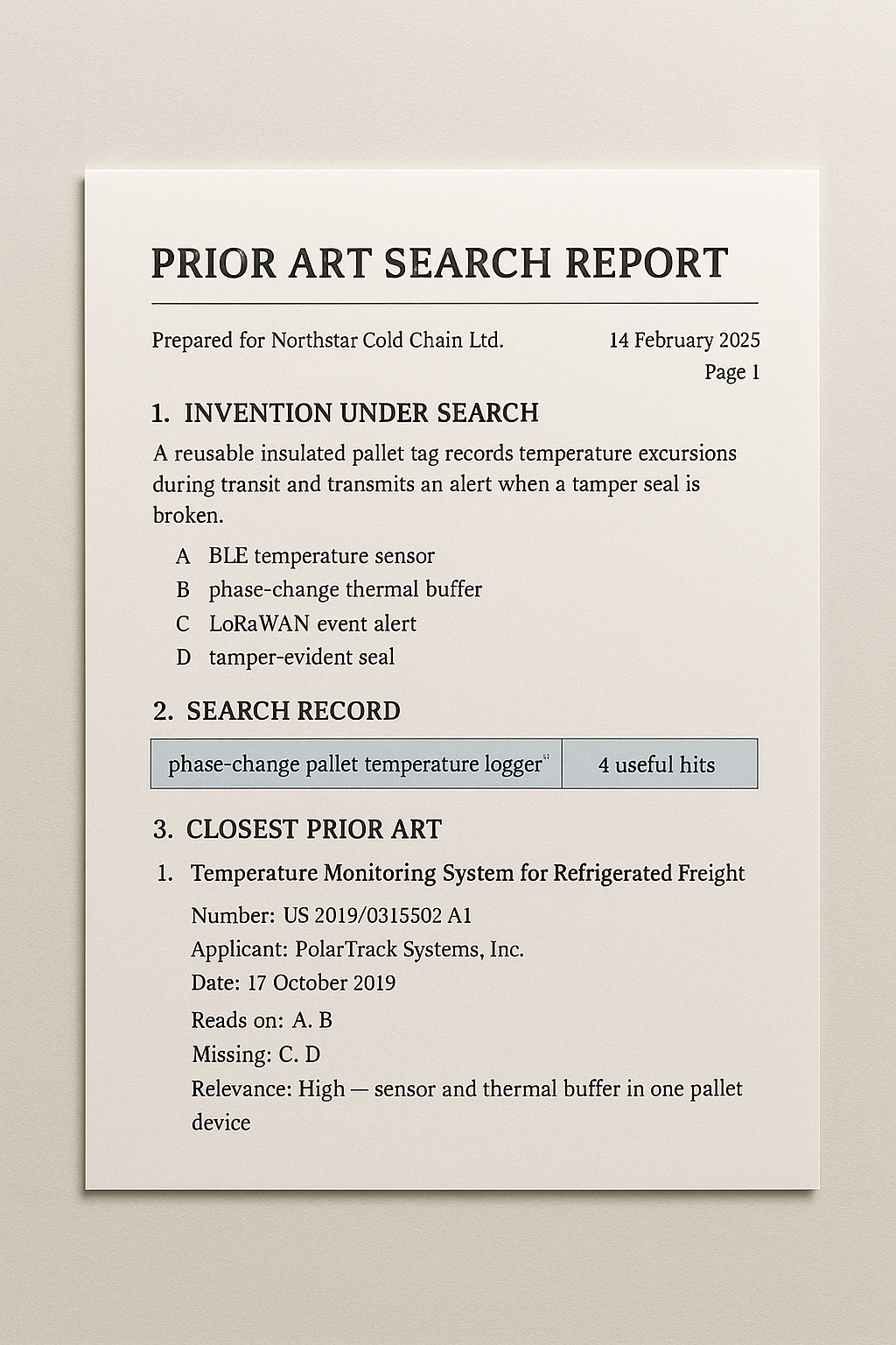 Patent & Prior Art Searcher