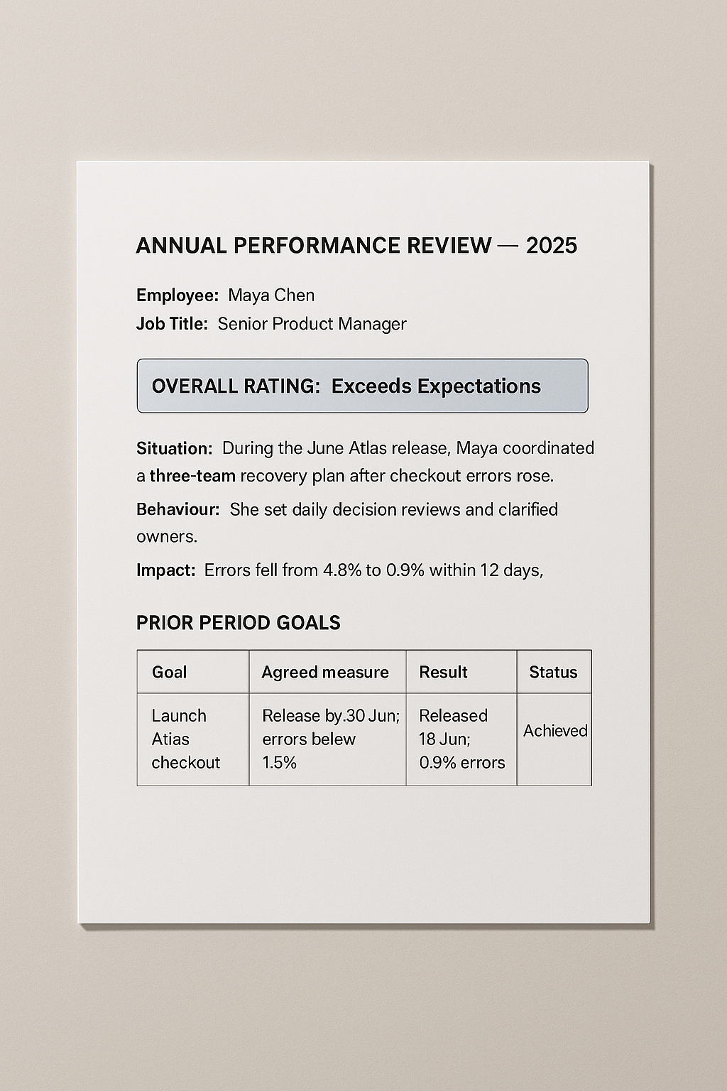 Performance Review Writer