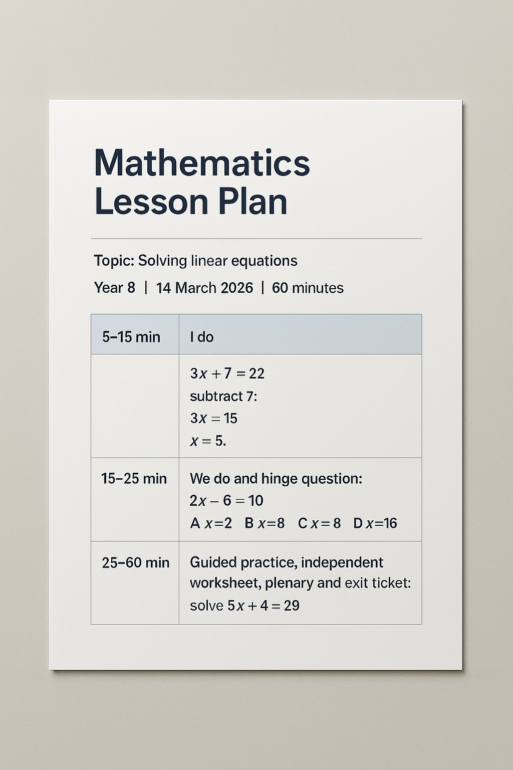 Lesson Plan Writer