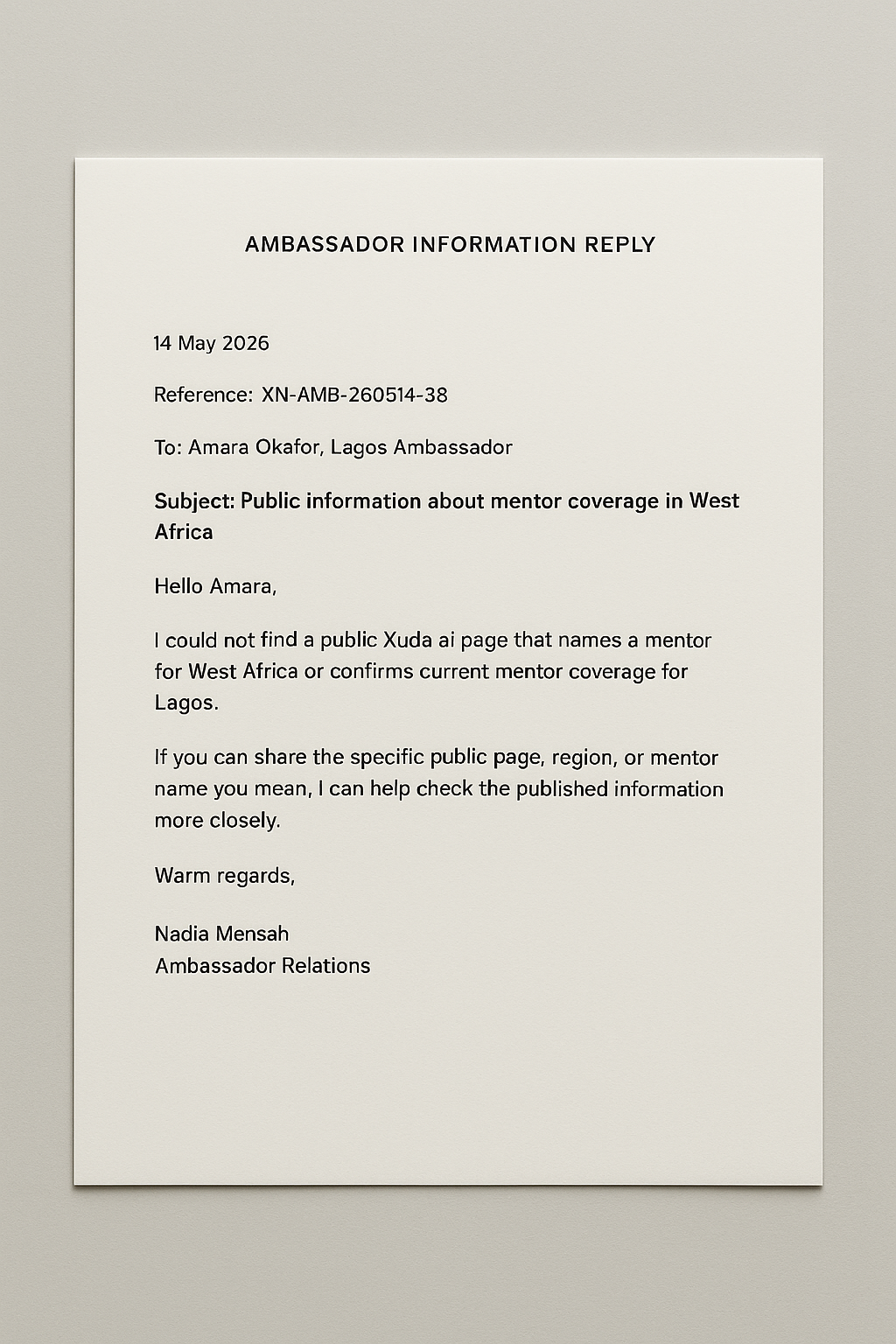 Xuda Network Ambassador Support